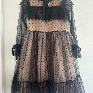 Elegant Black and Cream Kids Formal Dress